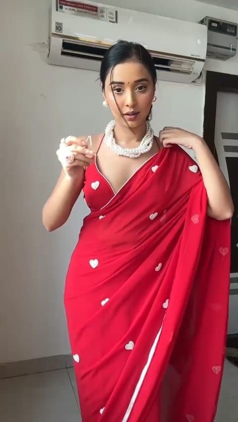 Loving Hart 2 Red Colour Georgette Sarees Catalog